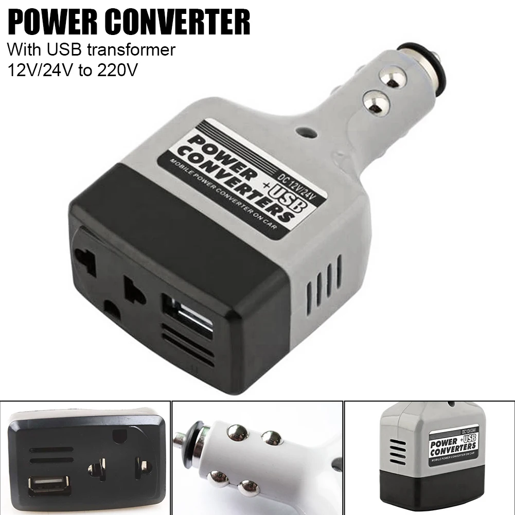 Auto Cigarette Lighter Converter Adapter Charger Car Inverters Charging Power Adapter DC 12V/24V to 220V USB Overload Protection
Auto Cigarette Lighter Converter Adapter Charger Car Inverters Charging Power Adapter DC 12V/24V to 220V USB Overload Protection