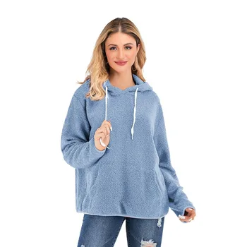 2019 Autumn and Winter Wool Long-sleeved Coat Solid Color Caramel Khaki Sky Blue Green Hoodies Women Pullover
2019 Autumn and Winter Wool Long-sleeved Coat Solid Color Caramel Khaki Sky Blue Green Hoodies Women Pullover