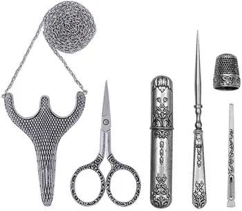 LMDZ Stainless Steel Safety Embroidery Scissors Thread Cutter with Sheath Sewing Needle Case Awl Finger Cot for Sewing Cutting
LMDZ Stainless Steel Safety Embroidery Scissors Thread Cutter with Sheath Sewing Needle Case Awl Finger Cot for Sewing Cutting