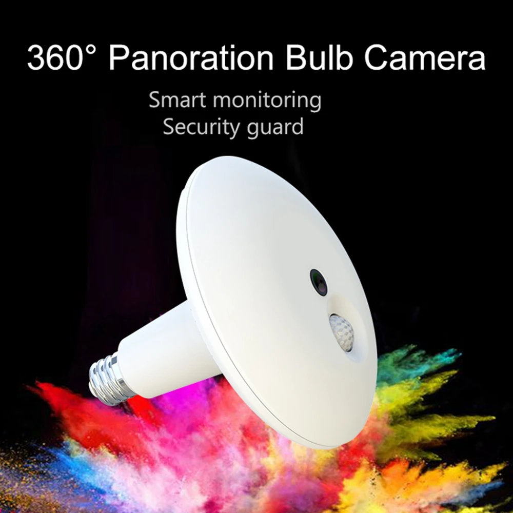 360 видео камера лампа для дома Wifi IP ПИР Обнаружение движения ИК Ночное Видение
