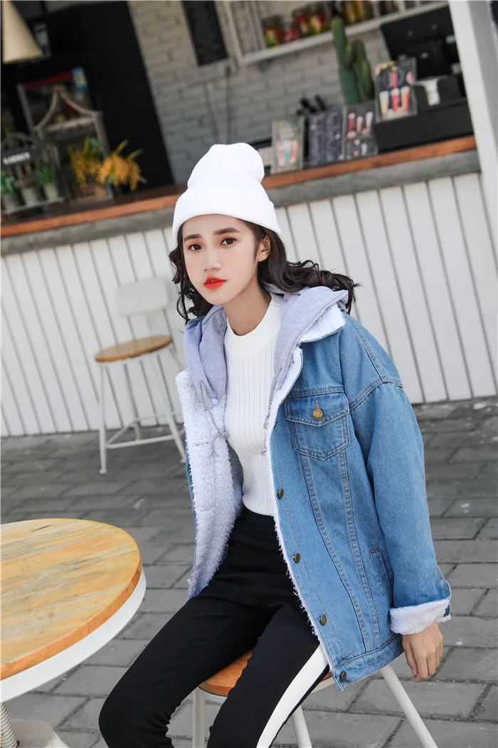 2018 Autumn And Winter New Style plus Velvet Hooded Denim Jacket Wu Yifan Celebrity Style Yang Mi Loose-Fit Jeans Coat Women's
2018 Autumn And Winter New Style plus Velvet Hooded Denim Jacket Wu Yifan Celebrity Style Yang Mi Loose-Fit Jeans Coat Women's