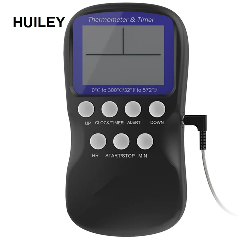 Digital BBQ Thermometer Food Probe Meat Kitchen Oven Thermometer Celsius Fahrenheit Temperature Sensor LCD Timer and Alarm Clock
Digital BBQ Thermometer Food Probe Meat Kitchen Oven Thermometer Celsius Fahrenheit Temperature Sensor LCD Timer and Alarm Clock