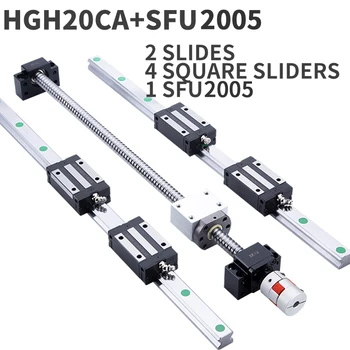 1 set of SFU2005 ball screw + 2 HGH20 arbitrary length + 4 HGH20CA linear guide high assembly square load linear motion
1 set of SFU2005 ball screw + 2 HGH20 arbitrary length + 4 HGH20CA linear guide high assembly square load linear motion