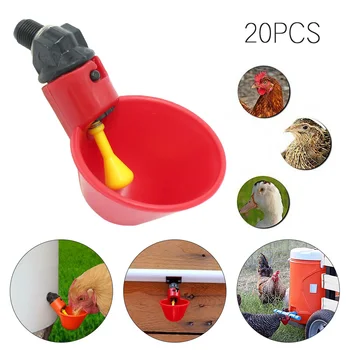 

20PCS Chicken Waterer Hens Quail Birds Drinking Bowls Water for Chicken Coop Chick Nipple Drinkers Poultry Farm Animal Supplies