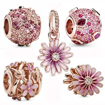 Rose Gold Kiss Pave Openwork Pink Daisy Flower With Crystal beads Fit Bracelet 925 Sterling Silver Charms DIY Jewelry
Rose Gold Kiss Pave Openwork Pink Daisy Flower With Crystal beads Fit Bracelet 925 Sterling Silver Charms DIY Jewelry