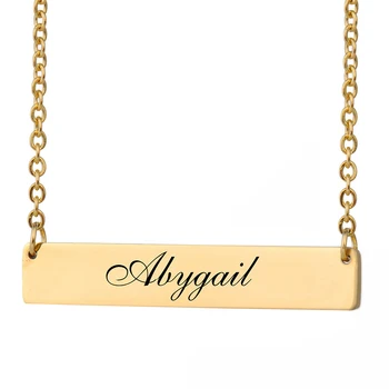 Custom Nameplate Necklace Women Name Abygail Bar Pendant Best Friends Jewelry Birthday Gifts Stainless Steel Size 40 X 7mm
Custom Nameplate Necklace Women Name Abygail Bar Pendant Best Friends Jewelry Birthday Gifts Stainless Steel Size 40 X 7mm