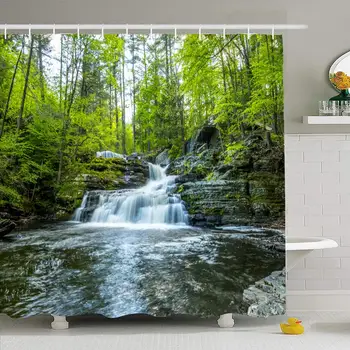Shower Curtain Set with Hooks 66x72 Vacation View in Forest Waterfall Rock Isolated Amazing Landscape Pennsylvania Pool Nature
Shower Curtain Set with Hooks 66x72 Vacation View in Forest Waterfall Rock Isolated Amazing Landscape Pennsylvania Pool Nature