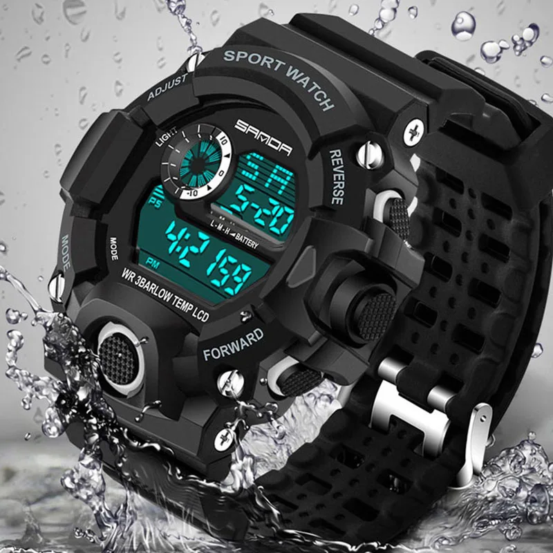 Top Brand Men Sport Watch Waterproof G Style Shockproof Digital Watch Military Watches Back Light LED Wristwatch Relojes hombre
Top Brand Men Sport Watch Waterproof G Style Shockproof Digital Watch Military Watches Back Light LED Wristwatch Relojes hombre