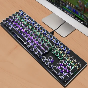 104 Keys Round Hat Mechanical Keyboard USB2.0 Wired Game Keyboard With RGB Backlight Computer Accessories Durable
104 Keys Round Hat Mechanical Keyboard USB2.0 Wired Game Keyboard With RGB Backlight Computer Accessories Durable