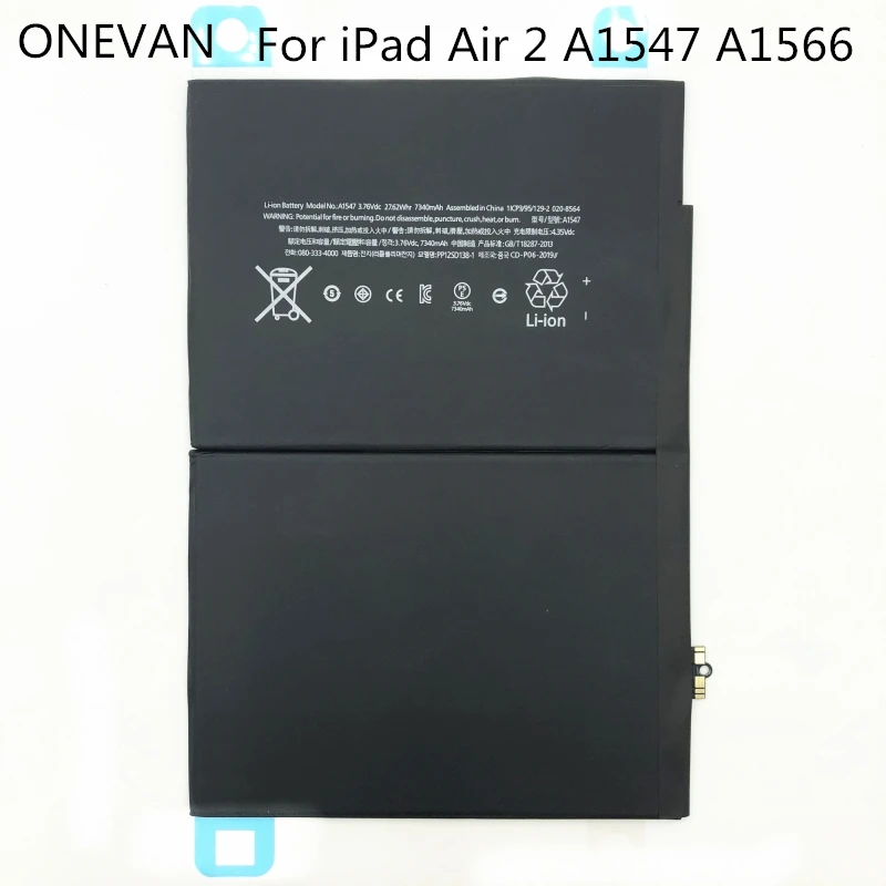 ONEVAN Original Tablet Battery For Apple iPad Air 2 A1547 7340mAh Replacement Battery For ipad 6 Air 2 A1566 A1567 With Tools
ONEVAN Original Tablet Battery For Apple iPad Air 2 A1547 7340mAh Replacement Battery For ipad 6 Air 2 A1566 A1567 With Tools