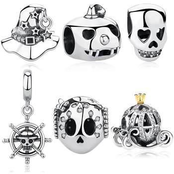 ELESHE Authentic 925 Sterling Silver Magic Witch Skull Beads Charms fit Original Bracelets Necklaces DIY Jewelry Halloween Gift
ELESHE Authentic 925 Sterling Silver Magic Witch Skull Beads Charms fit Original Bracelets Necklaces DIY Jewelry Halloween Gift