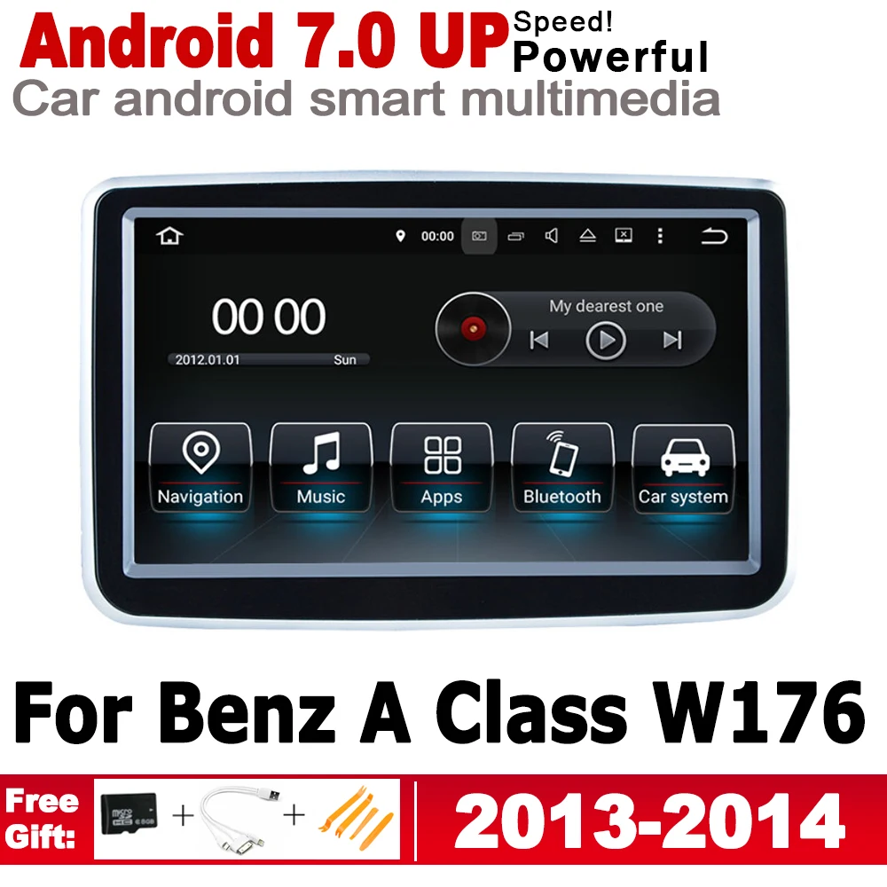2 Din Автомобильный мультимедийный плеер Android радио GPS навигация для Mercedes Benz A