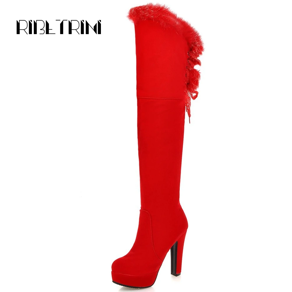 RIBETRINI 33-43 New Elegant Party Female High Heels Shoes Woman Fashion Faux Fur Platform Knee High Boots Women Ol Sexy Boots
RIBETRINI 33-43 New Elegant Party Female High Heels Shoes Woman Fashion Faux Fur Platform Knee High Boots Women Ol Sexy Boots