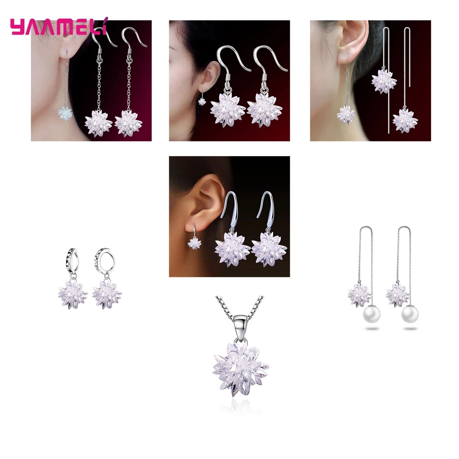 trendy christmas jewelry gifts for women grils s925 silver long