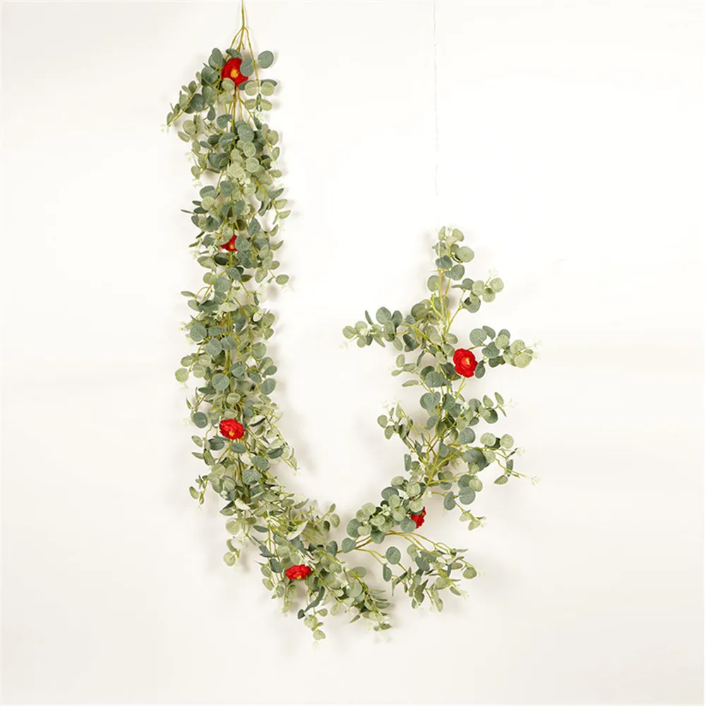 1m Emulation Encryption Eucalyptus Red Rose Rattan Ornament Christmas Party Home Artificial Flower Wall Decorations
1m Emulation Encryption Eucalyptus Red Rose Rattan Ornament Christmas Party Home Artificial Flower Wall Decorations
