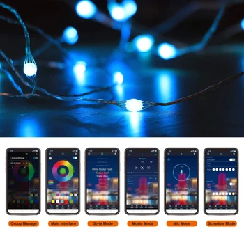 2/5/10/20M Christmas USB RGB Changing String Light Bluetooth App Control Garland smart room Party Wedding Outdoor Remote Lights
2/5/10/20M Christmas USB RGB Changing String Light Bluetooth App Control Garland smart room Party Wedding Outdoor Remote Lights