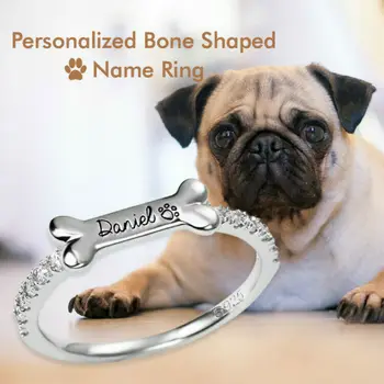 925 Sterling Silver Name Ring Custom Dog Bone/Cat Paw for Expression Love Pets Personalized Name Pet with Paw Gift for Women Men
925 Sterling Silver Name Ring Custom Dog Bone/Cat Paw for Expression Love Pets Personalized Name Pet with Paw Gift for Women Men