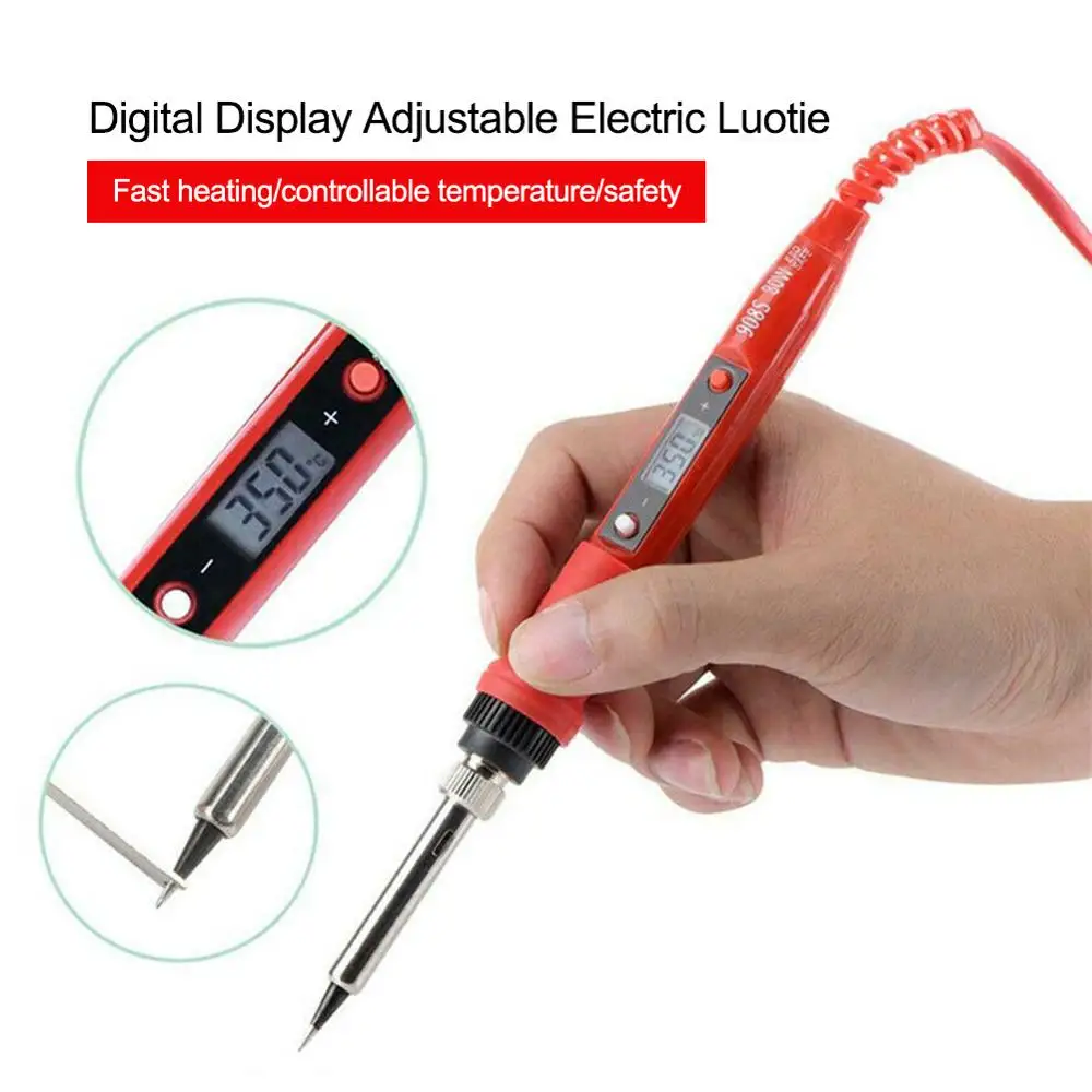 80w Soldering Iron Digital LCD Electric Soldering Tool Manual Solder Wire Tweezers Adjustable Temperature Electric Solder Iron
80w Soldering Iron Digital LCD Electric Soldering Tool Manual Solder Wire Tweezers Adjustable Temperature Electric Solder Iron