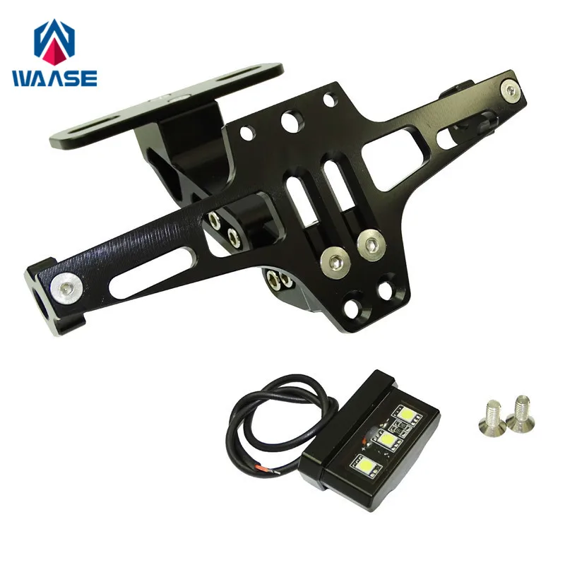 waase For Yamaha MT07 MT09 MT10 R1 R3 FZ1 FZ6 TMAX530 TMAX 500 XMAX XJ6 XJR1300 Rear License Plate Mount Holder with LED Light 
waase For Yamaha MT07 MT09 MT10 R1 R3 FZ1 FZ6 TMAX530 TMAX 500 XMAX XJ6 XJR1300 Rear License Plate Mount Holder with LED Light