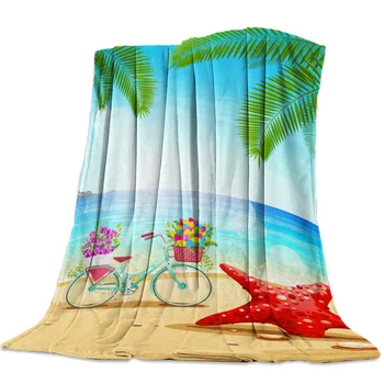 Summer Tropical Beach Seashore Starfish Bike Printed Flannel Blanket Soft Throw Blanket Machine Washable Blankets for Beds
Summer Tropical Beach Seashore Starfish Bike Printed Flannel Blanket Soft Throw Blanket Machine Washable Blankets for Beds
