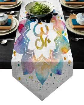 

Mandala Lotus Datura Table Runner Table Flag Home Party Decorative Tablecloth Table Runners for Wedding