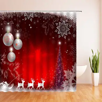 Xmas Decoration Shower Curtain Pendant Christmas Ball Ornament Shiny Christmas Tree Red Background Home Decor Polyester Fabric
Xmas Decoration Shower Curtain Pendant Christmas Ball Ornament Shiny Christmas Tree Red Background Home Decor Polyester Fabric