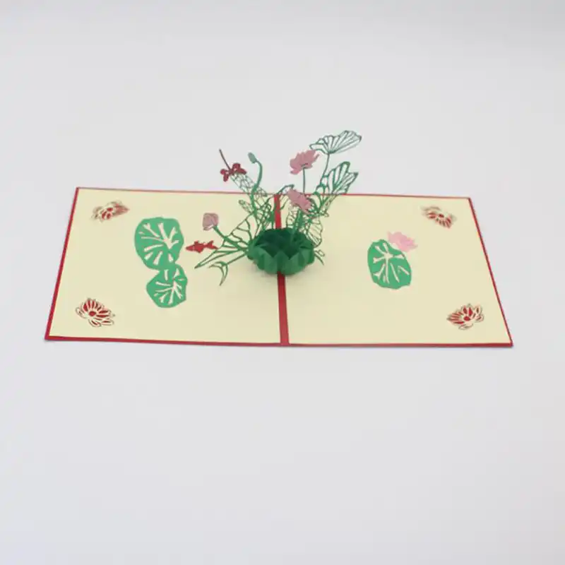 greeting card diy lotus lotus leaf 3d teachers day blessing mid