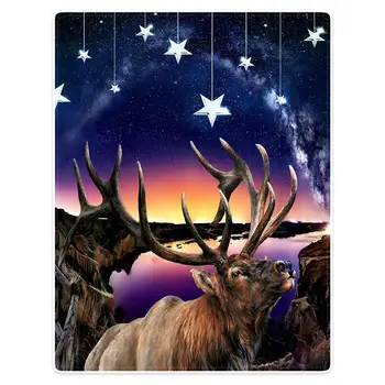 Hommomh 60 X80 inch blanket polyester material comfortable and warm portable soft plush sofa blanket starry sky & deer
Hommomh 60 X80 inch blanket polyester material comfortable and warm portable soft plush sofa blanket starry sky & deer