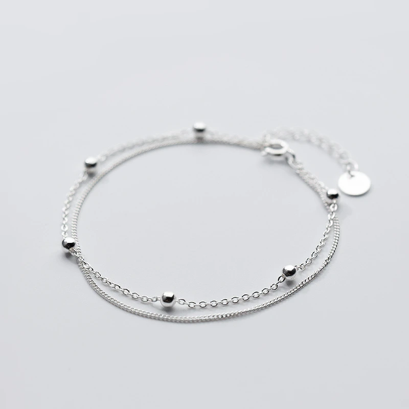 Fashion 100% 925 Sterling Silver Small Round Ball Double Layer Charm Hand Friendship Bracelets for Women Girls Jewelry Gifts
Fashion 100% 925 Sterling Silver Small Round Ball Double Layer Charm Hand Friendship Bracelets for Women Girls Jewelry Gifts