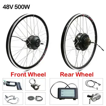 

48V 500W Electric Bicycle Gear Hub Motor Front Rear Wheel Drive eBike Conversion Kit for 20"26"700C Motor Wheel e-Bike Kit