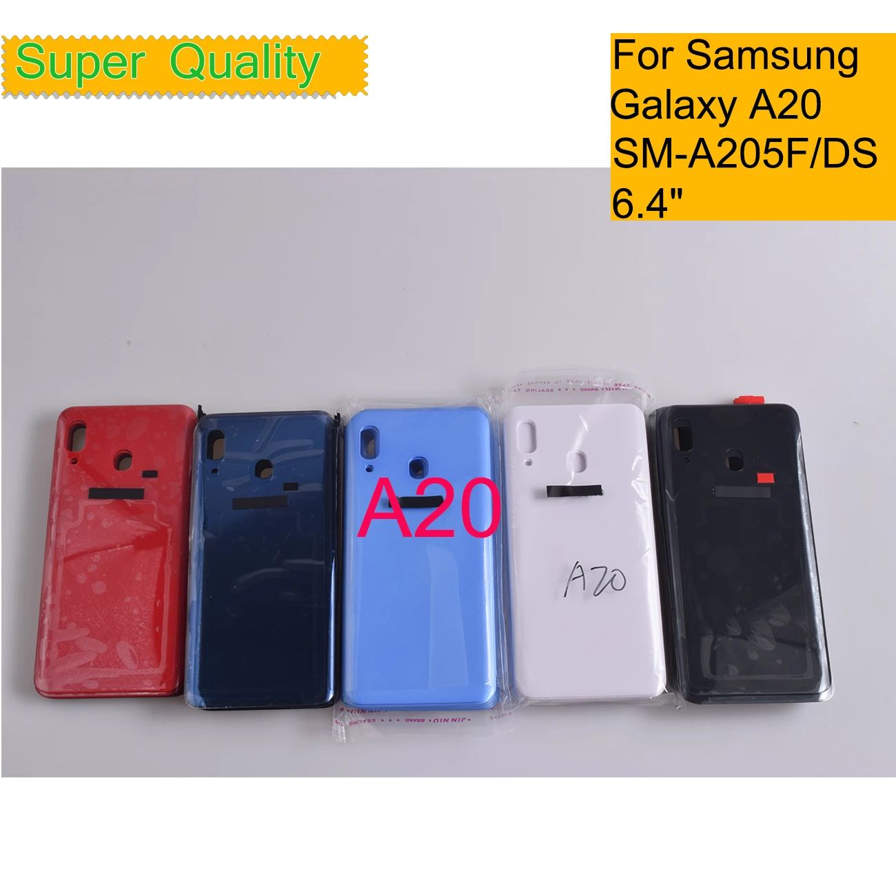 

10Pcs/Lot For Samsung Galaxy A20 A205 A205F Housing Back Cover Case Rear Battery Door Chassis Housing Replacement