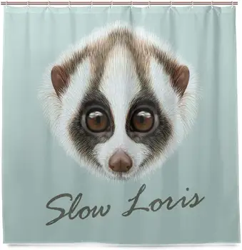 Portrait of Slow Loris Monkey Home Bathroom Set Polyester Fabric Shower Curtain Home Art Decoration with Hooks 
Portrait of Slow Loris Monkey Home Bathroom Set Polyester Fabric Shower Curtain Home Art Decoration with Hooks