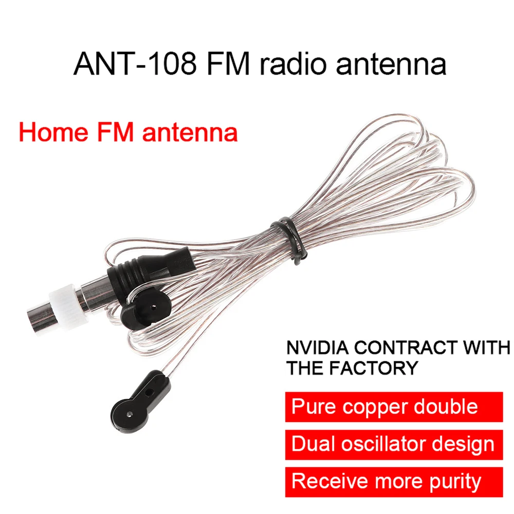 Universal Indoor FM Dipole Antenna Radio Receiver Amplifier MD TV Card Aerial Car Electronics Video Audio Accessories |