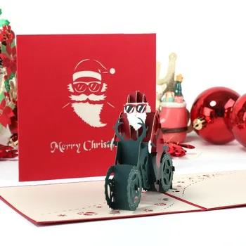 3D Christmas Stereoscopic Greeting Cards Motorcycle Santa Claus Paper Carving Christmas Card Laser Cut Invitations Gift Card
3D Christmas Stereoscopic Greeting Cards Motorcycle Santa Claus Paper Carving Christmas Card Laser Cut Invitations Gift Card
