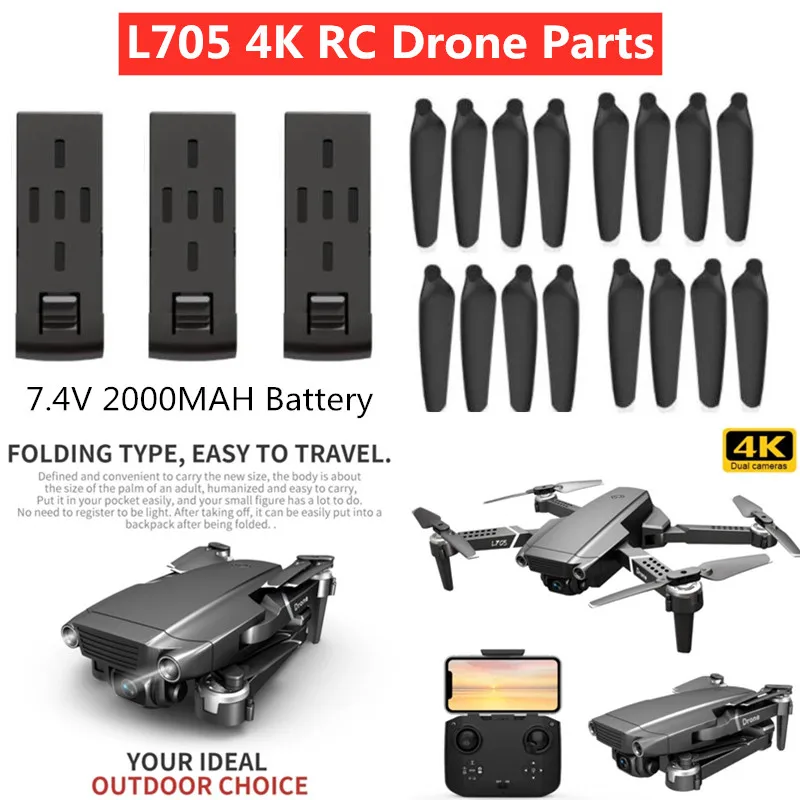 

7,4 V 2000MAH аккумулятор Пропеллер для L705 5G 4K WIFI FPV RC Drone L705 Дрон батарея лопасти рамка L705 RC Drone аксессуары