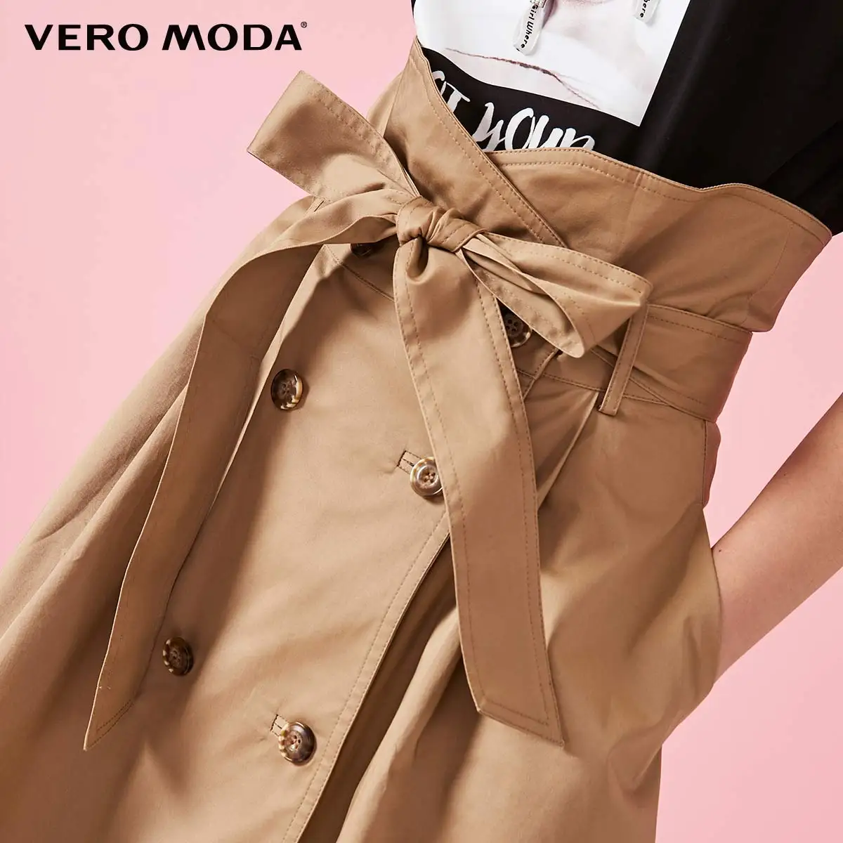 Женская двубортная Юбка со шнуровкой на талии Vero Moda | 319216536|Юбки|