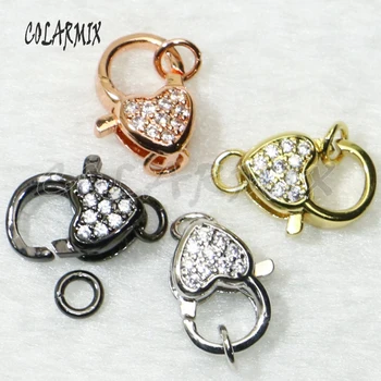 10Pcs Mix Color hearts Clasp Buckle Interlock CZ ppave zircon Interlocking Clasp Fastener for Beading, Leather Jewelry Clasp
10Pcs Mix Color hearts Clasp Buckle Interlock CZ ppave zircon Interlocking Clasp Fastener for Beading, Leather Jewelry Clasp