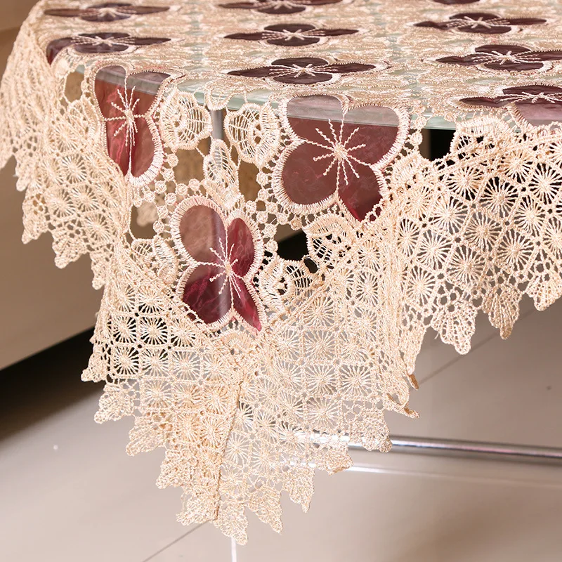 Countryside Tablecloth Glass Yarn Flower Embroidery Hollowed Water Solution Hem Lace Cover Washable Table Cloth for Tea Table
Countryside Tablecloth Glass Yarn Flower Embroidery Hollowed Water Solution Hem Lace Cover Washable Table Cloth for Tea Table