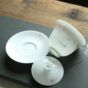 Jade Mud Hand-Painted Ceramic Whiteware Chinese Style Simple Kung Fu Tea Set Ceramic Large Size Glazed Sopera De Ceramica
Jade Mud Hand-Painted Ceramic Whiteware Chinese Style Simple Kung Fu Tea Set Ceramic Large Size Glazed Sopera De Ceramica