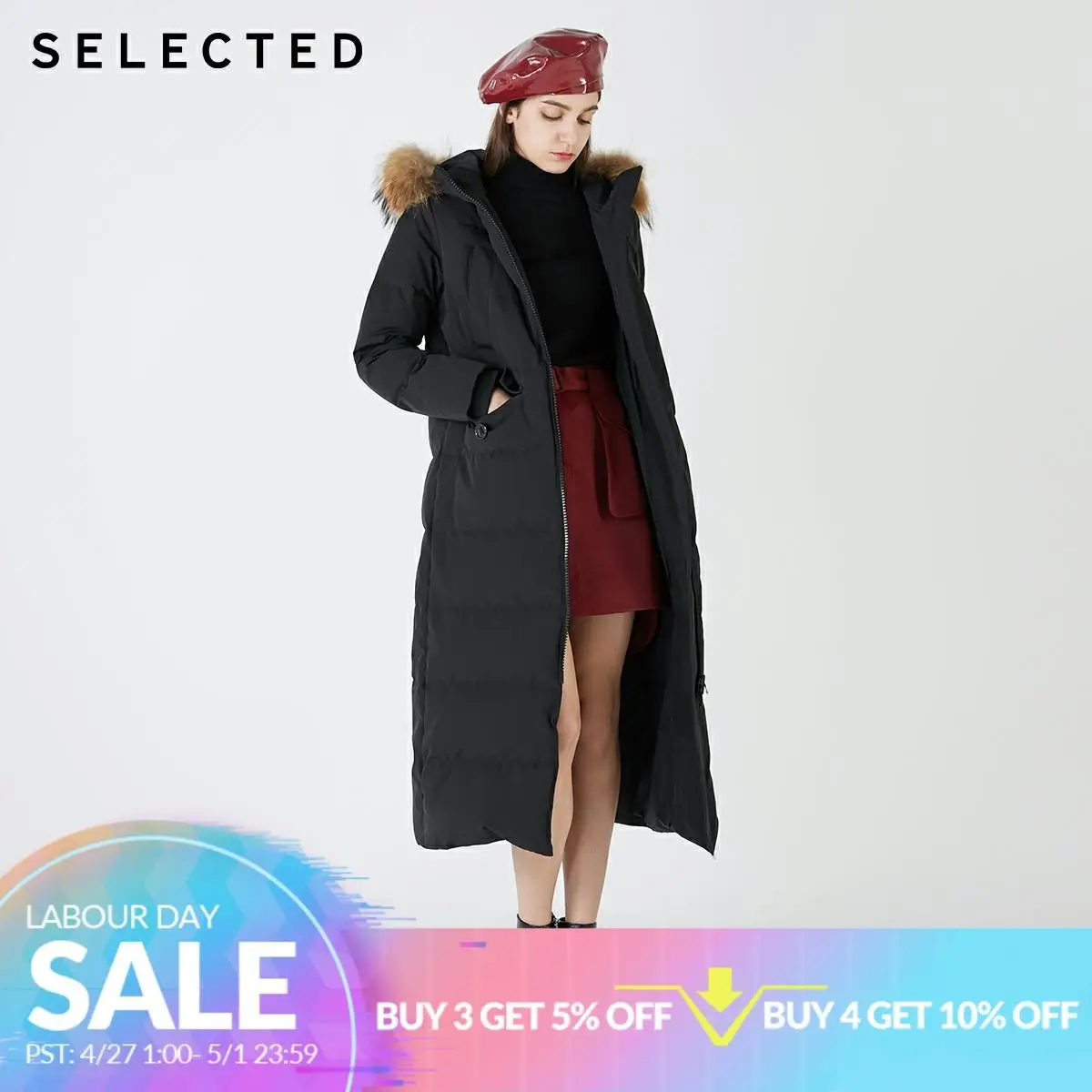 SELECTED Women's Raccoon Fur Collar Mid-Long Winter Down Jacket Coat S|419412536
SELECTED Women's Raccoon Fur Collar Mid-Long Winter Down Jacket Coat S|419412536