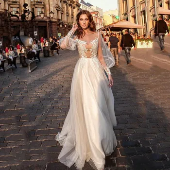 SoDigne Bohemian Wedding Dress Long Puff Sleeves Lace Appliques Princess Bridal Dress Boho Wedding Gowns Country
SoDigne Bohemian Wedding Dress Long Puff Sleeves Lace Appliques Princess Bridal Dress Boho Wedding Gowns Country