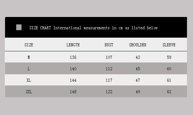 SIZE CHART