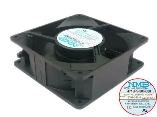 NMB-MAT 4715PS-20T-B30 B22 AC 200V 14W 120x120x38mm вентилятор охлаждения сервера
NMB-MAT 4715PS-20T-B30 B22 AC 200V 14W 120x120x38mm вентилятор охлаждения сервера
