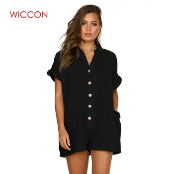2020 Summer Wear Button Casual Women Playsuits Solid Beach High Fashion Playsuit Rompers Loose Short Jumpsuit Romper
2020 Summer Wear Button Casual Women Playsuits Solid Beach High Fashion Playsuit Rompers Loose Short Jumpsuit Romper