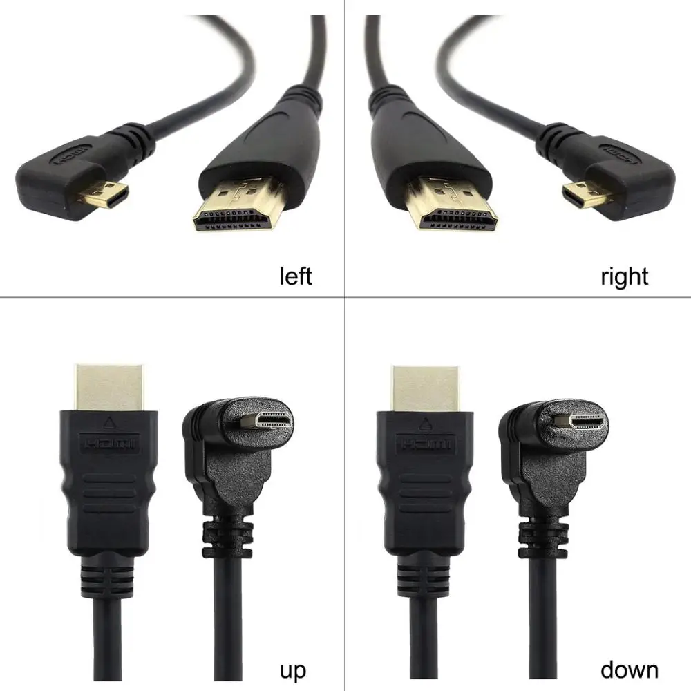 HDMI Cable 90 Degree angled Micro HDMI to HDMI Cable 0.5m for Tablet Camera and PC
HDMI Cable 90 Degree angled Micro HDMI to HDMI Cable 0.5m for Tablet Camera and PC