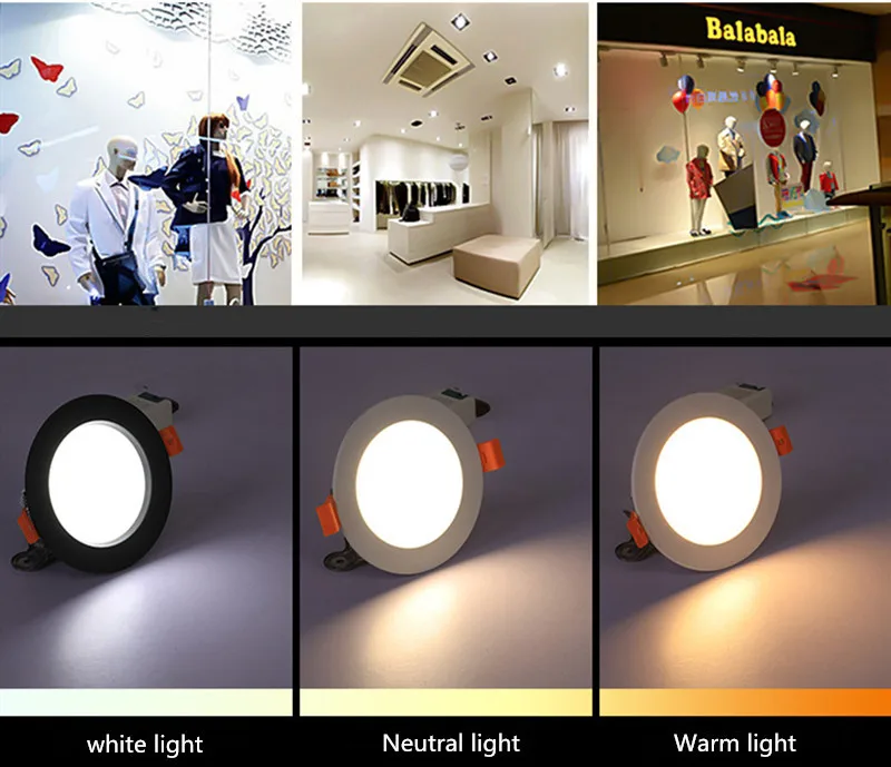 LED Down lights 3W 5W 7W 9W 12W 15W 18W 24W 30W LED Downlight Outdoor Leds Ceiling Lamp For Bathroom Bulb