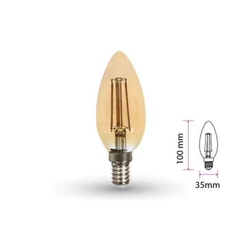 

V-TAC LC14223A wire lamp Led filament E14 C35 4W = 35W warm white 2200K amber candle drip olive SKU-7113