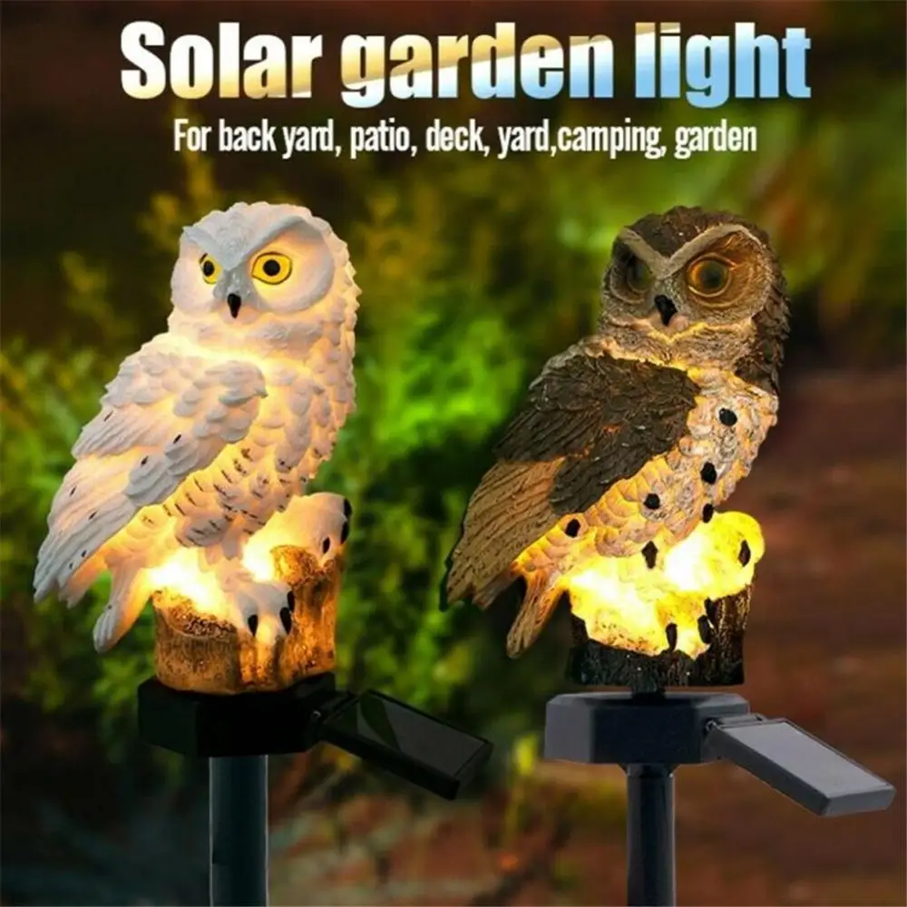 Фото Owl Solar Light With LED Panel Fake Waterproof Garden Lights Ornament Animal Bird Outdoor Yard Lamps | Лампы и освещение