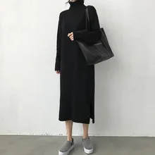 Sweater Long Maxi Dress For Women Knitting Autumn Winter Casual High Collar Female
Sweater Long Maxi Dress For Women Knitting Autumn Winter Casual High Collar Female