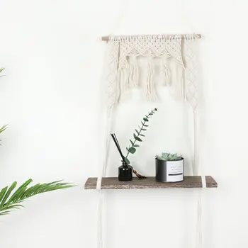 Handwoven Macrame Wall Hanging Tapestry with Wood Board Organizer Rack Shelf for Planter Pot Book Ornaments Christmas Home Decor
Handwoven Macrame Wall Hanging Tapestry with Wood Board Organizer Rack Shelf for Planter Pot Book Ornaments Christmas Home Decor